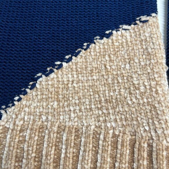 Turtleneck Sweater Miss Capitan size S cotton blue beige brown - Picture 6 of 13